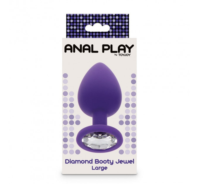 Анальная пробка с кристаллом Toy Joy Diamond Booty Jewel, фиолетовый, Large