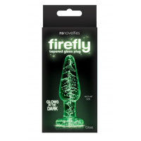 Анальная пробка стеклянная светящаяся NS Novelties FIREFLY GLASS TAPERED PLUG SMALL CLEAR