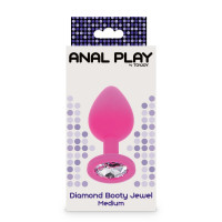 Анальная пробка Toy Joy Diamond Booty Jewel с камнем, розовый, Medium