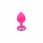 Анальная пробка Toy Joy Diamond Booty Jewel с камнем, розовый, Medium