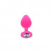 Анальная пробка Toy Joy Diamond Booty Jewel с камнем, розовый, Medium