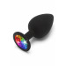 Анальная пробка Toy Joy Rainbow Booty Jewel с радужным кристаллом, черный, Large