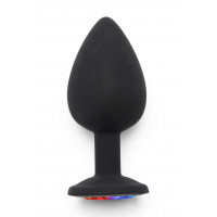 Анальная пробка Toy Joy Rainbow Booty Jewel с радужным кристаллом, черный, Large