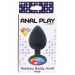 Анальная пробка Toy Joy Rainbow Booty Jewel с радужным кристаллом, черный, Large