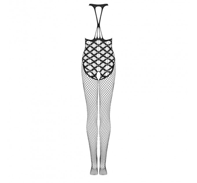 Комбинезон в крупную сетку Obsessive G332 с открытым доступом, черный, S/M/L