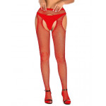 Колготки с открытым доступом и стразами Star Night красные XS-M