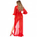 Длинный халат Leg Avenue Marabou Trimmed Red O\S