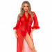 Длинный халат Leg Avenue Marabou Trimmed Red O\S