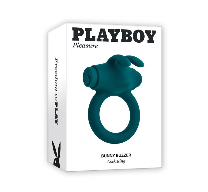 Ерекційне кільце з віброкулею Evolved Playboy Bunny Buzzer, зелене