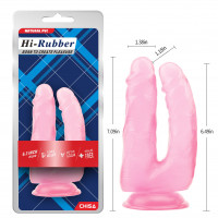 Фалоімітатор для подвійного проникнення Chisa Hi-Rubber, рожевий