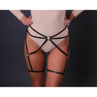 Гартеры модель One Size G5 натуральная кожа, черные