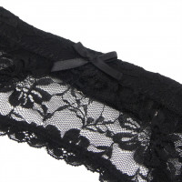 Комплект пояс для панчіх з трусиками StarNight мереживний, чорний, XS-S