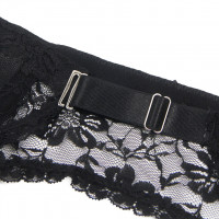 Комплект пояс для панчіх з трусиками StarNight мереживний, чорний, XS-S