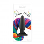Коническая анальная пробка с хвостом NS Novelties Unicorn Tails, разноцветный