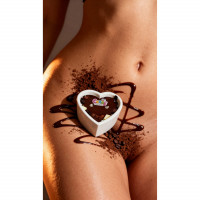 Масажна свічка з ароматом шоколаду Candy Chocolate у формі серця, 70 мл