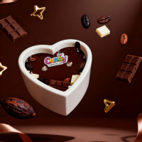 Масажна свічка з ароматом шоколаду Candy Chocolate у формі серця, 70 мл