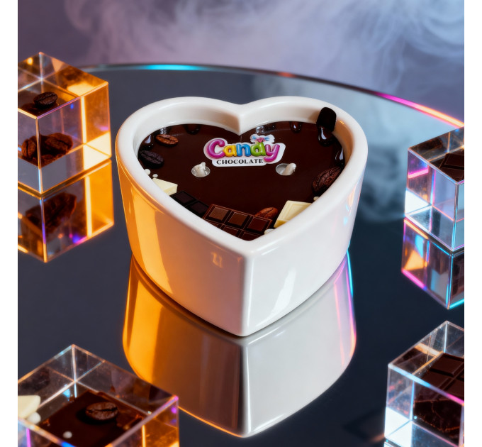 Масажна свічка з ароматом шоколаду Candy Chocolate у формі серця, 70 мл