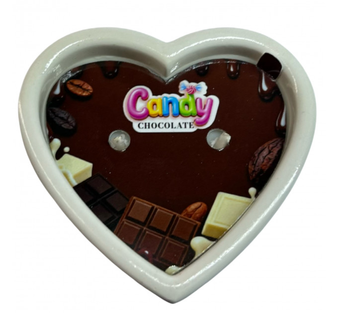 Масажна свічка з ароматом шоколаду Candy Chocolate у формі серця, 70 мл