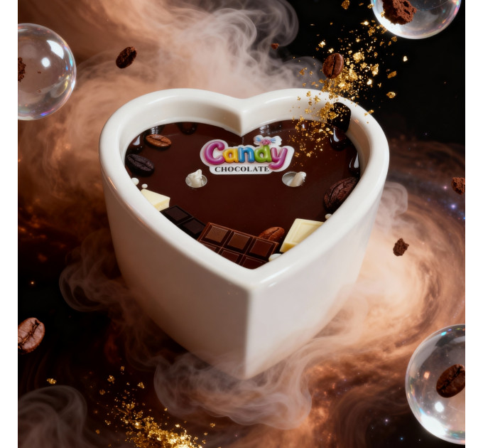 Масажна свічка з ароматом шоколаду Candy Chocolate у формі серця, 70 мл