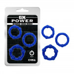 Набор эрекционных колец Сhisa GK Power Stay Hard синие, 3 шт.