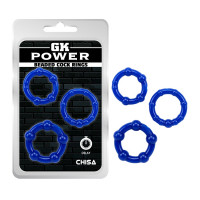 Набор эрекционных колец Сhisa GK Power Stay Hard синие, 3 шт. Набор эрекционных колец Сhisa GK Power Stay Hard синие, 3 шт.