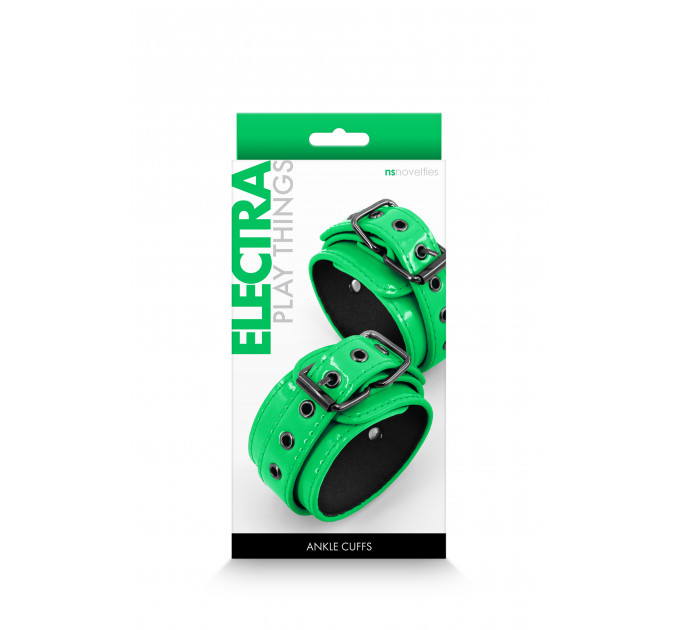 Фиксаторы на ноги NS Novelties Electra Play Things Wrist Cuffs, зеленый неон