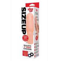 Насадка на пеніс Size-Up Penis Extender з 3 ерекційними кільцями в наборі, бежева