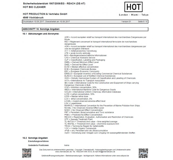 Очиститель Hot Bio Cleaner Spray, 150 мл