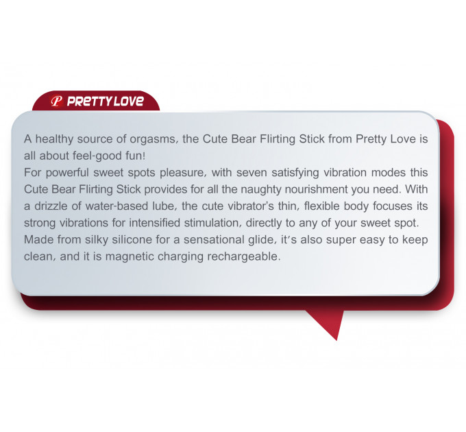 Точковий вібратор для клітора Pretty Love Cute Bear Flirting Stick гнучкий, 13,3 х 1,2 х 2,4 см