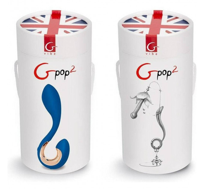 Вибратор для точек G и P Gpop2 синий, 12.5 х 2.8 см