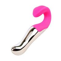 Вибратор для точки G Chisa Amanda металл и силикон, серебряно-розовый