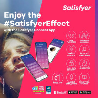 Вібратор у трусики Satisfyer Ribbed Petal з додатком та пультом, чорний