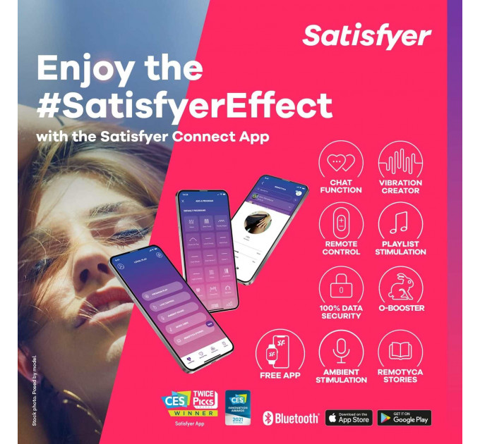 Вібратор у трусики Satisfyer Ribbed Petal з додатком та пультом, чорний