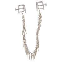 Зажимы на соски квадратные Lucky Bay Nipple play на цепочке с шипами