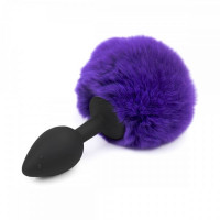 анальна пробка з помпоном Зайка Silicone, PURPLE s