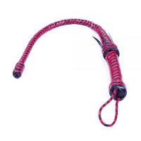 Батіг натуральна шкіра Black & Red Leather з твердим наконечником 64 см