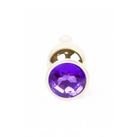 Анальна пробка з фіолетовим каменем Plug-Jewellery Gold BUTT PLUG-Purple