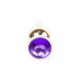 Анальная пробка с фиолетовым камнем Plug-Jewellery Gold BUTT PLUG- Purple