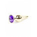 Анальная пробка с фиолетовым камнем Plug-Jewellery Gold BUTT PLUG- Purple