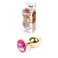 Анальная пробка с красным камнем Plug-Jewellery Gold PLUG- Pink