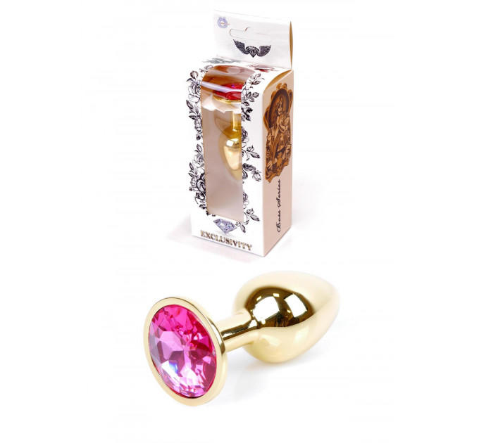 Анальная пробка с красным камнем Plug-Jewellery Gold PLUG- Pink