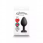 Анальна пробка зі знімним камінням GLAMS XCHANGE HEART MEDIUM