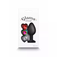 Анальна пробка зі знімним камінням GLAMS XCHANGE HEART MEDIUM