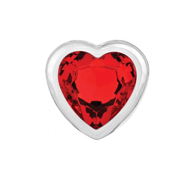 Анальная пробка стеклянная ADAM ET EVE RED HEART GEM GLASS PLUG LARGE