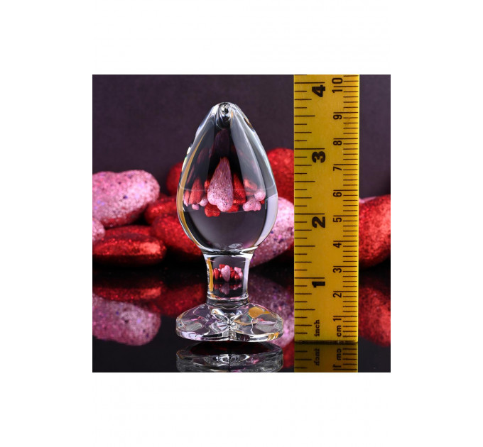 Анальная пробка стеклянная ADAM ET EVE RED HEART GEM GLASS PLUG LARGE