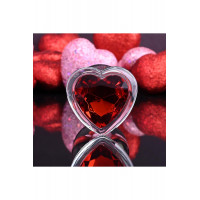 Скляна анальна пробка ADAM ET EVE RED HEART GEM GLASS PLUG LARGE