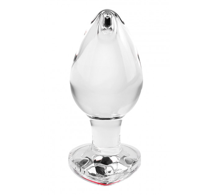 Анальная пробка стеклянная ADAM ET EVE RED HEART GEM GLASS PLUG LARGE