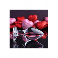 Скляна анальна пробка ADAM ET EVE RED HEART GEM GLASS PLUG LARGE
