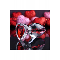Скляна анальна пробка ADAM ET EVE RED HEART GEM GLASS PLUG LARGE