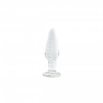 Анальная пробка стеклянная светящаяся NS Novelties FIREFLY GLASS TAPERED PLUG MEDIUM CLEAR